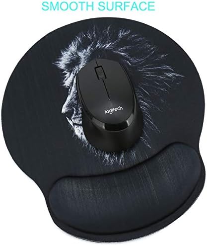 RICHEN Memory Foam Mouse Pad with Wrist Support,Ergonomic Mouse Pad with Wrist Rest,Non-Slip Rubber Base for Computer Laptop & Mac,Lightweight Rest for Home,Office & Travel (Lion)