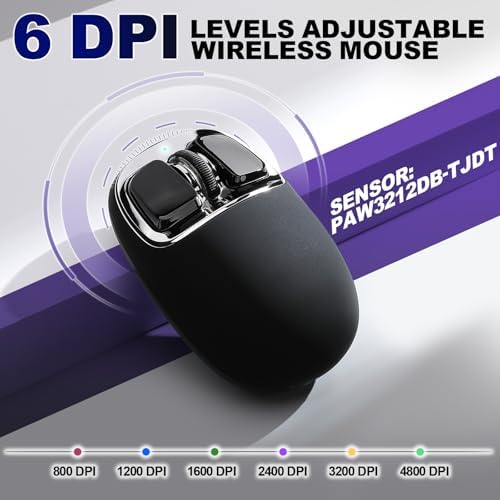 YUNZII C1 Wireless Tri-Mode Wireless Mouse 4800 DPI Optical (Black Sliver)