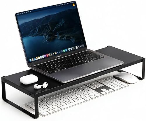 Adjustable Computer Monitor Stand, Metal Laptop Riser for Desk, Desk Shelf