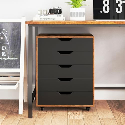 DREAMADE Rolling File Cabinet, 5-Drawer Under Desk File Cabinet