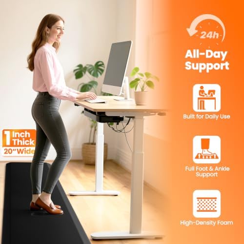 1-Inch Thick Anti-Fatigue Mat for Kitchen and Standing Desk,20"x94.5",Black