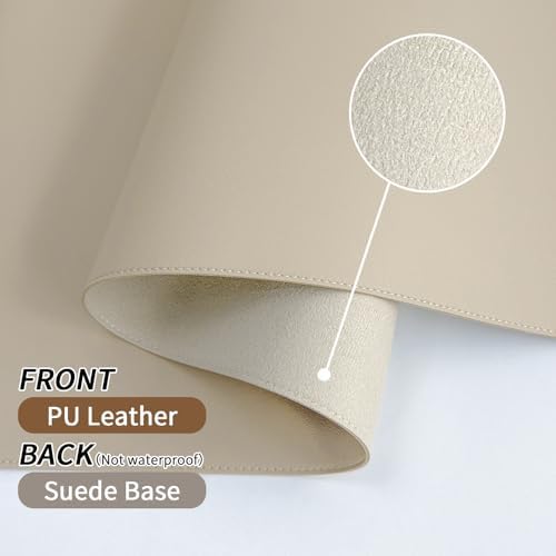 Bloss Beige Desk Mat with Stitched Edges,27.6" x 13.8" Keyboard Pad
