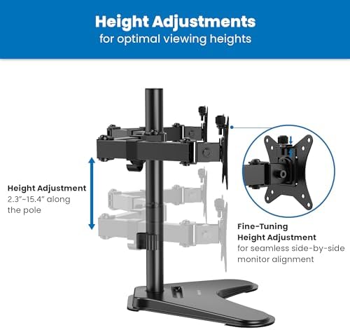 Mount-It! Dual Monitor Desk Stand Mount for 2 Screens VESA 75x75 & 100x100