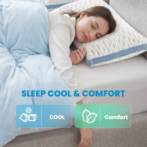 Resort Collection Cooling Shredded Foam Bed Pillows King Size Set of 2