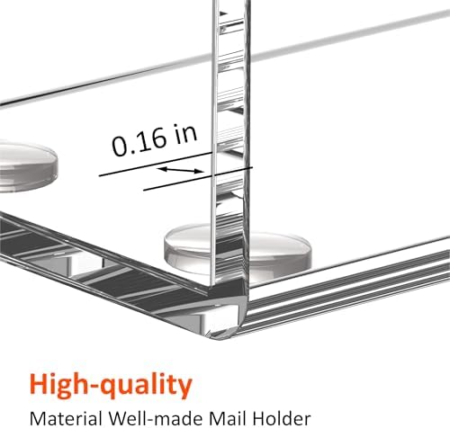 FUCDTEFC Acrylic Mail Holder, Mail Organizer Wall Mounted Clear File Letter Organizer, Vertical Envelope Mail Holder for Desk, Lightweight Countertop Bill Sorter Invoice Stand for Home Office School
