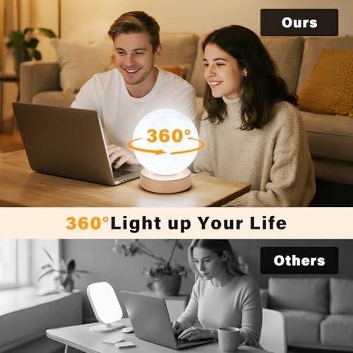 Doraubia Light Therapy Lamp,10000 Lux Sun Lamp with 3 Color Temperatures,Adjustable Brightness,Timer & Memory Function, Happy Daylight Lamp，Full Spectrum Light with Remote Control for Home, Office