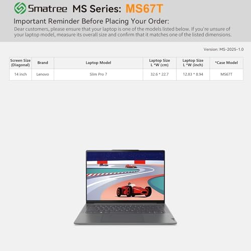 Smatree MS67T Hard EVA Case with Stand for 14" Lenovo ThinkPad T14 Gen 2