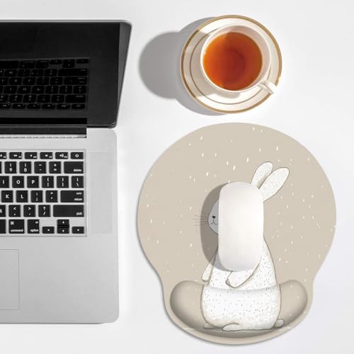Britimes Ergonomic Mouse Pad with Wrist Support, Easter Rabbit