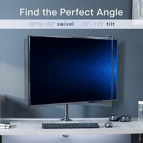 VIVO Ultra Wide Screen TV and Monitor Desk Mount, Adjustable Height and Tilt Stand for Screens up to 42 inches, Black, STAND-V101C