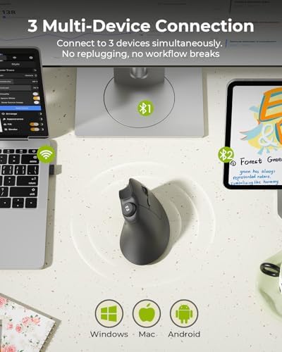 seenda MOU-302 Wireless Bluetooth Ergonomic Vertical Mouse with Volume Knob