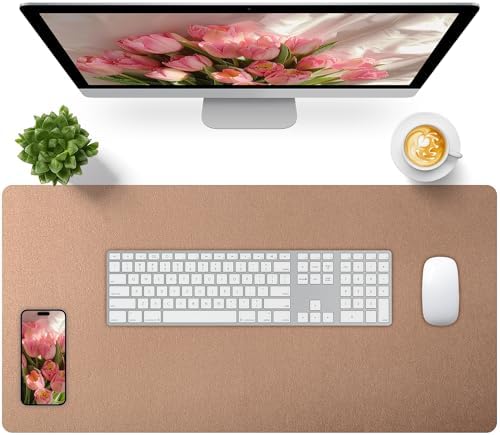 Bloss Gold Desk Mat 31.5x15.7 Inches, Desk Matt for Desktop, Waterproof Large Desk Pad, Computer Mat for Office/Home/Decor/Christmas Desk Mat
