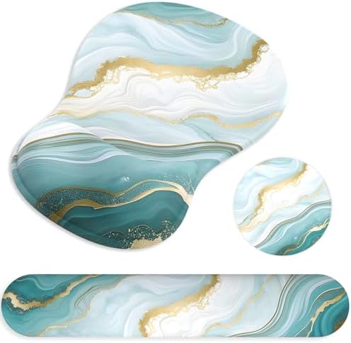 Ergonomic Mouse Pad with Wrist Rest and Keyboard Wrist Rest, Gel Mousepad