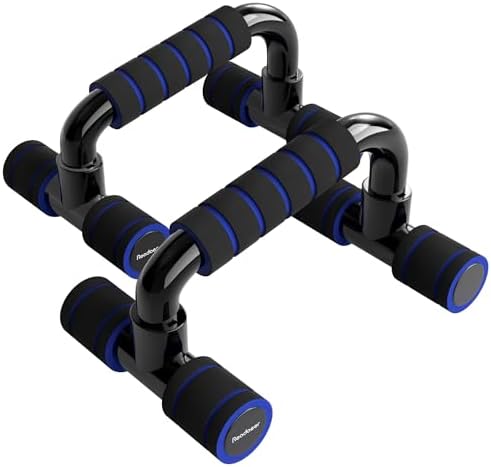 READAEER Push Up Bars Gym Exercise Equipment Fitness 1 Pair Pushup Handles with Cushioned Foam Grip and Non-Slip Sturdy Structure Push Up Bars for Men & Women