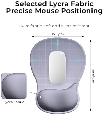 EooCoo Mouse Pad with Gel Wrist Rest, Ergonomic Mousepad Wrist Alignment