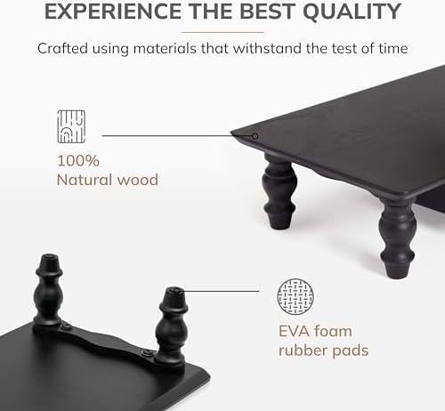 Anji Mountain Monitor Stand for Desk - Desktop Organizer & Laptop Riser, Ergonomic Monitor Riser, Space-Saving, Durable, Easy Assembly & Ideal for Home & Office,Black, 24-Inch, Storage Edition