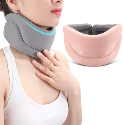 Neck Brace for Neck Pain and Support, Adjustable Soft Foam Cervical Collar for Sleeping, Women Men Neck Protectors Wraps Keep Vertebrae Stable and Aligned, Cervical Spine Pressure Relief (Pink, L)