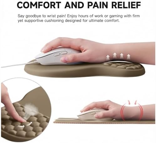 Ergonomic Mouse Pad with Wrist Support, Memory Foam Wrist Rest for Carpal Tunnel & Wrist Pain Relief, Non-Slip Rubber Base, Comfortable Gaming Mousepad for Computer, Laptop, Office & Home