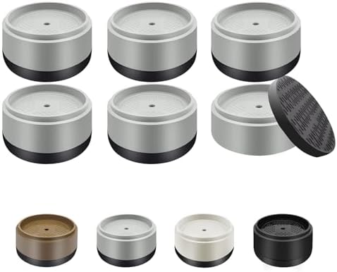 Furniture Risers Bed Risers Heavy Duty 1 inch, 2 inch, 3 inch, 4 inch Round Adjustable Bed Lifts Riser for Desk Legs Table Couch Sofa Chair Refrigerator Washing Machine (1 Inch, Gray, 6 Pack)