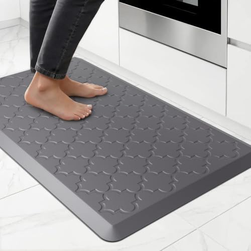Kitchen Mats for Floor, Cushioned Anti Fatigue Mat, Non-Slip, Grey