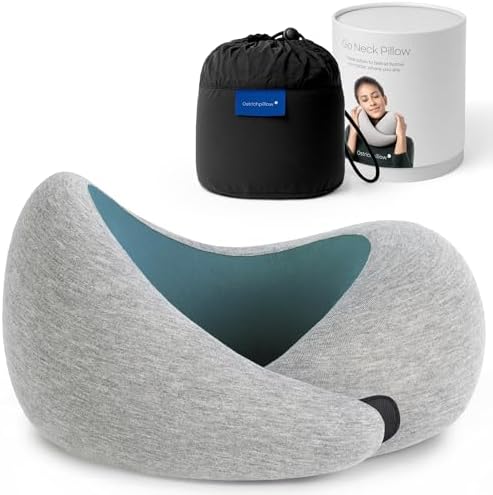 Ostrichpillow GO Travel Pillow, 360° Memory Foam Support, Soft & Washable