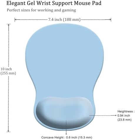 Mouse Pad, Mouse Pad with Wrist Support (Light Blue)