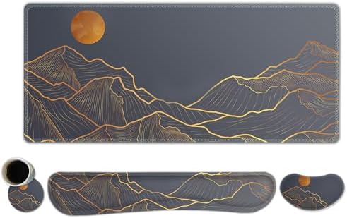 ToLuLu Extended Gaming Mouse Pad, Ergonomic Keyboard Mouse Wrist Rest Set