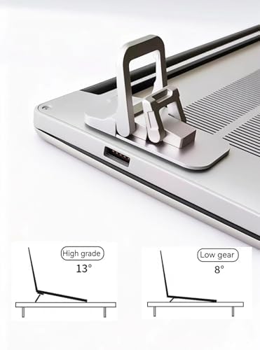 2PCS Laptop Stand, Portable Laptop Cooling Pad, Foldable Metal Keyboard Stand, Mini Keyboard Pillar (Black,Two Gears)