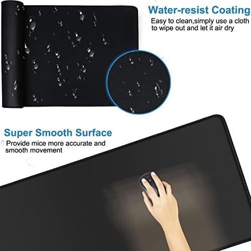 Large Gaming Mouse pad, 31.5x15.7 in Extended Desk Pad with Stitched Edges