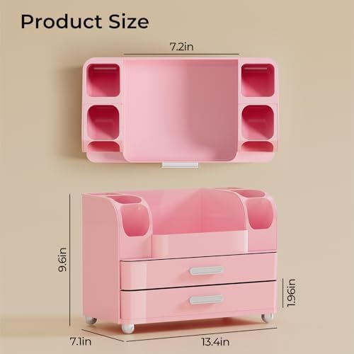 UFORU Makeup Organizer Countertop with 2 Large Drawers for Vanity Bathroom