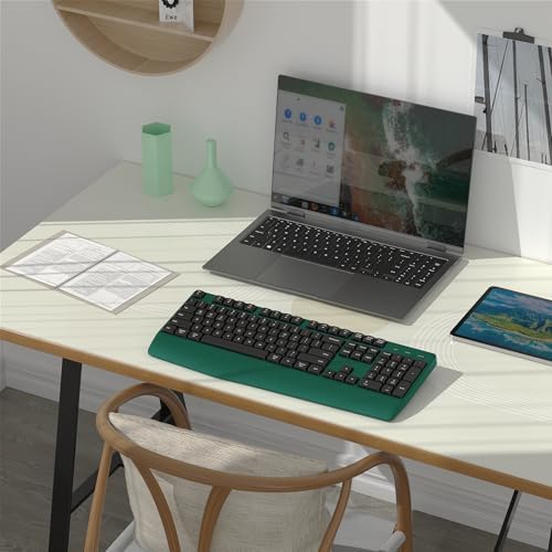 Ergonomic Wireless Bluetooth Keyboard with Wrist Rest (Green)