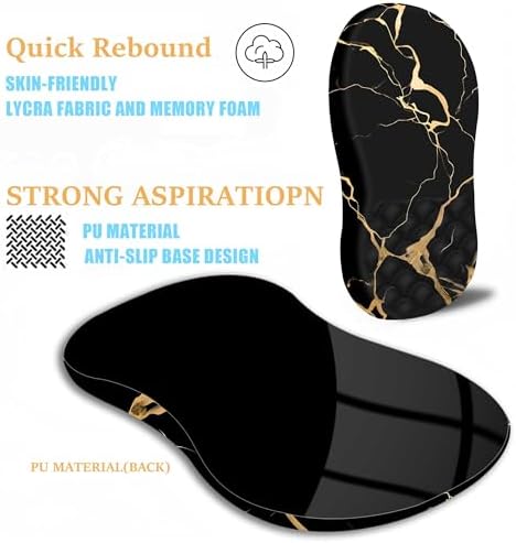 Ergonomic Mouse Pad Wrist Support,Black Barble Wrist Rest Mousepad for Carpal Tunnel Pain Relief,Integrated Memory Foam Slope Massage Bulge Design