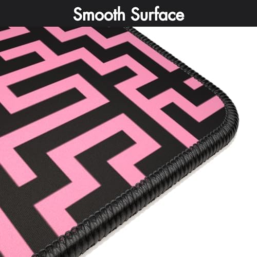 Gamer Boss - Gaming Mouse Pad - 48 x 24 Inches - 4mm Thick with Stitched Edges, Non-Slip Rubber Base, Premium Cloth Mousepad, Desk Mat for Laptop, Keyboard, Computer & PC (Mega, Pink Maze)