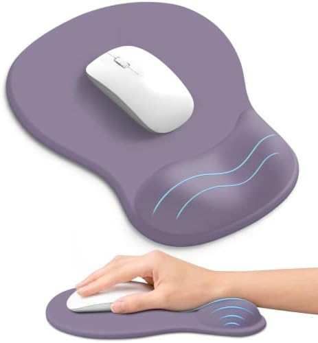 Ergonomic Mouse Pad with Wrist Rest, Gel Wrist Support, Lavender