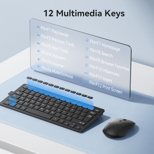 TECKNET Wireless Keyboard and Mouse Combo, 2.4G Mini Cordless Computer Keyboard and Mouse Set, Silent Adjustable 1600 DPI, Quiet Click, Lag-Free for Computer, Laptop, PC, Windows, Mac, Chrome OS