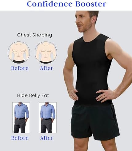Compression Shirt Men Slimming Body Shaper Vest Crewneck Workout Tank Top
