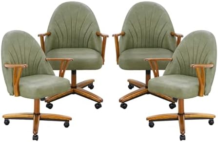 Chromcraft Bailey PU Leather Swivel-Tilt Caster Chair -Chestnut-Pine-4pc