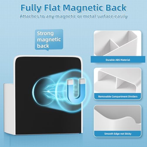 Mabrasse 10p Magnetic Dry Erase Marker Holder,Pen and Eraser Holder for Whiteboard, Magnet Pencil Cup Utility Storage Organizer for Office, Refrigerator, Locker and Metal Cabinets (10 Pack)