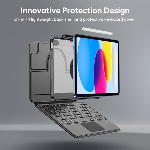ProCase Touchpad Keyboard Case for iPad 11th (A16) / 10th Gen 10.9", Black