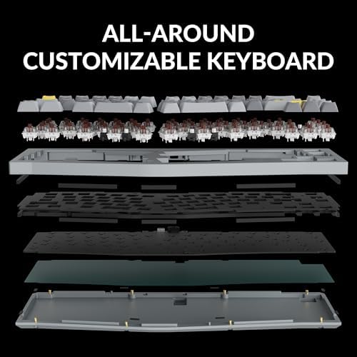 Keychron Q8 Wired Custom Mechanical Keyboard, 65% Alice Layout QMK/VIA Programmable with Hot-swappable Gateron G Pro Brown Switch Double Gasket Compatible with Mac Windows Linux (Grey)