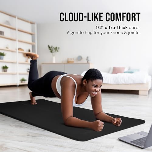 Gogokiwi Extra Wide Yoga Mat for Men Women (72"L x 36"W) Non Slip Fitness & Exercise Mat with Alignment Marks for Yoga, Pilates, Floor Workouts
