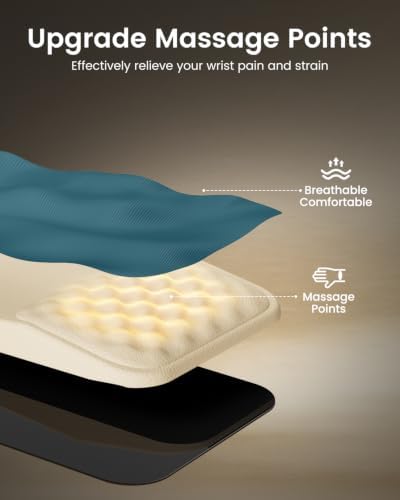 ProtoArc KMP50 Ergonomic Mouse Pad with Wrist Rest, Lycra Surface, Blue