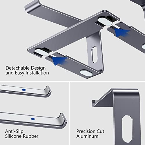 BESIGN LS03 Aluminum Laptop Stand, Ergonomic Detachable Computer Stand, Notebook Holder, Laptop Mount Compatible with Air, Pro, Dell, HP, Lenovo More 10-15.6" Laptops, Space Gray