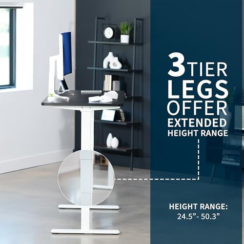 VIVO Black 55 x 28 in Standing Desk, DESK-KIT-2W55B
