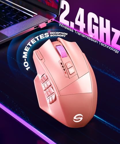 UtechSmart Venus Pro Wireless MMO Gaming Mouse 16,000 DPI Optical Sensor