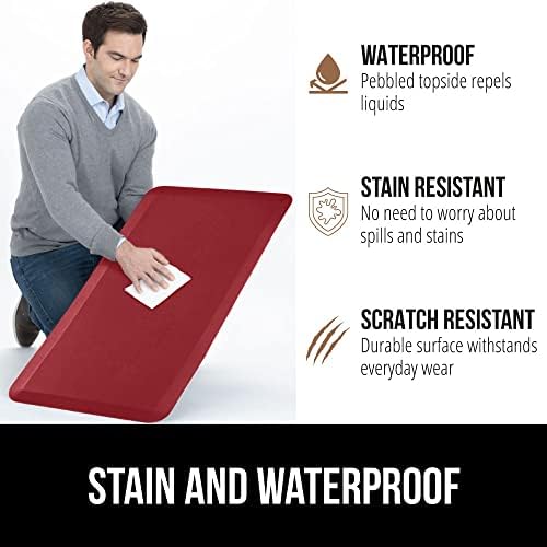 GORILLA GRIP Cushioned Antifatigue Kitchen Mat for Floor, 20x32, Red