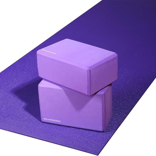 Fitvids All Purpose 1/4-Inch High Density Anti-Tear Exercise Yoga Mat with Carrying Strap with Optional Yoga Blocks, Multiple Colors
