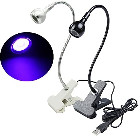 3W UV LED Desk Light,Flexible Gooseneck and Clamp Mini Desk Light