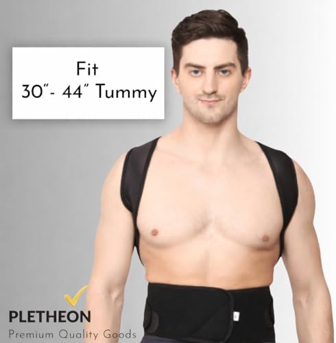 Posture Corrector for Men & Women | Adjustable Upper Back & Shoulder Support Brace for Posture Alignment, Neck & Back Support | Lightweight & Comfortable Daily Wear (Black)