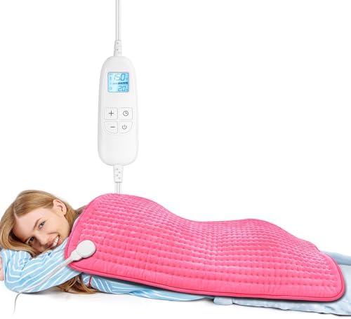 FluffyWarmth Electric Heating Pad for Back, Extra Large 17"x33", Ultra Soft