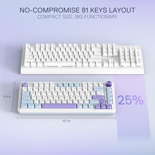 Redragon K673 PRO Wireless 81-Key RGB Gasket Gaming Keyboard, Scroll Knob